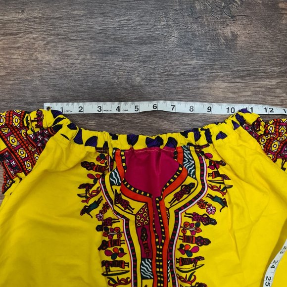 Juneteenth Custom Children's Grow with Me Multi-wear Yellow Dashiki Dress/Shirt - Picture 7 of 8